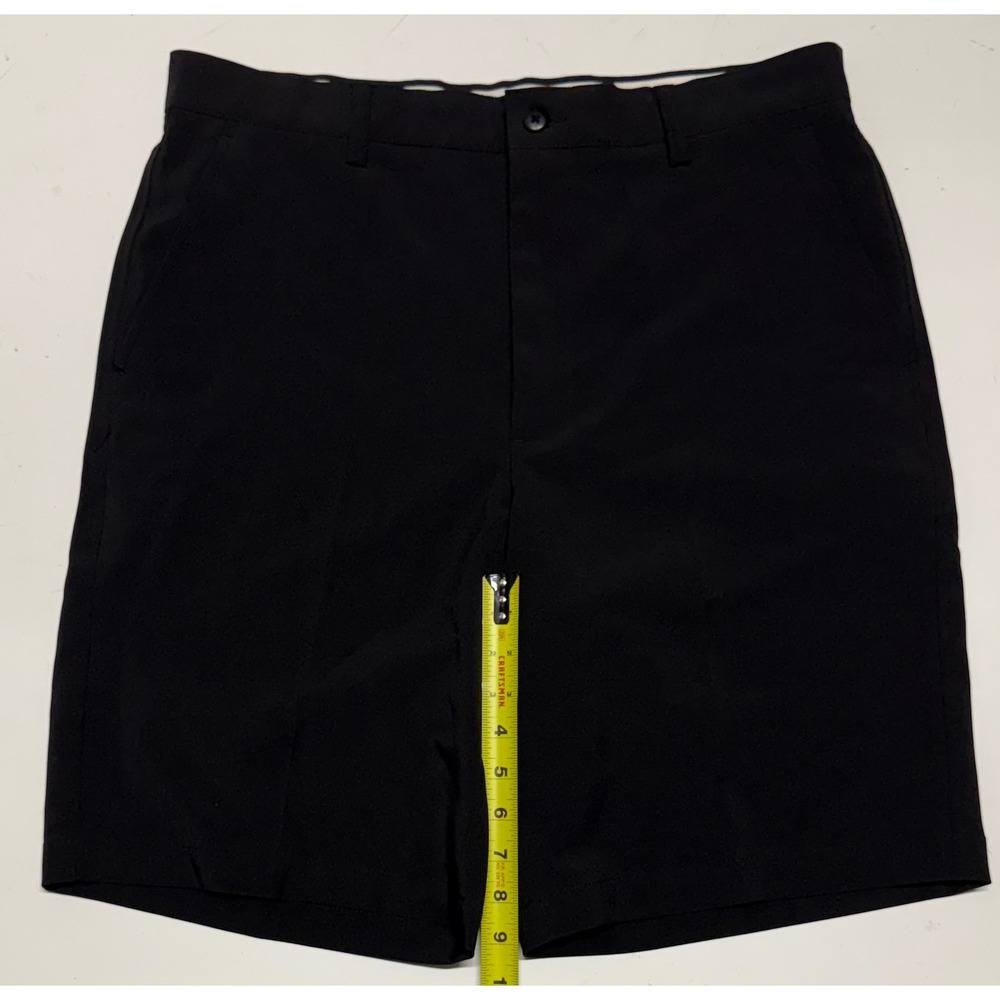 FootJoy Mens Performance Golf Shorts Black Size 34 Stretch Flat Front FJ Logo